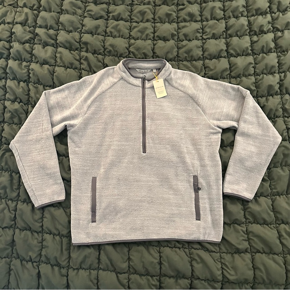 Peter Millar Fade Half Zip Pullover | Mens size XL | Gale Grey | New with Tags